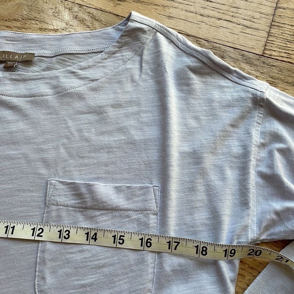 LILLA P Long sleeve pocket tee lilac, size XS - Picture 6 of 8